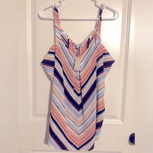 Maurices Camisole Tank Chevron Print Coral And Blue XL